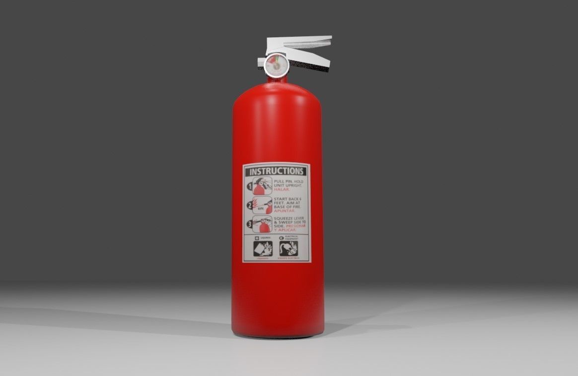 Fire Extinguisher - Extintor de incendio Low-poly 3D model_6