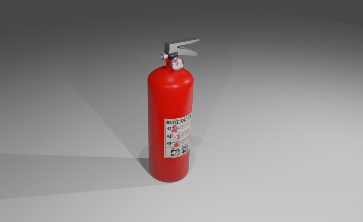 Fire Extinguisher - Extintor de incendio Low-poly 3D model_3