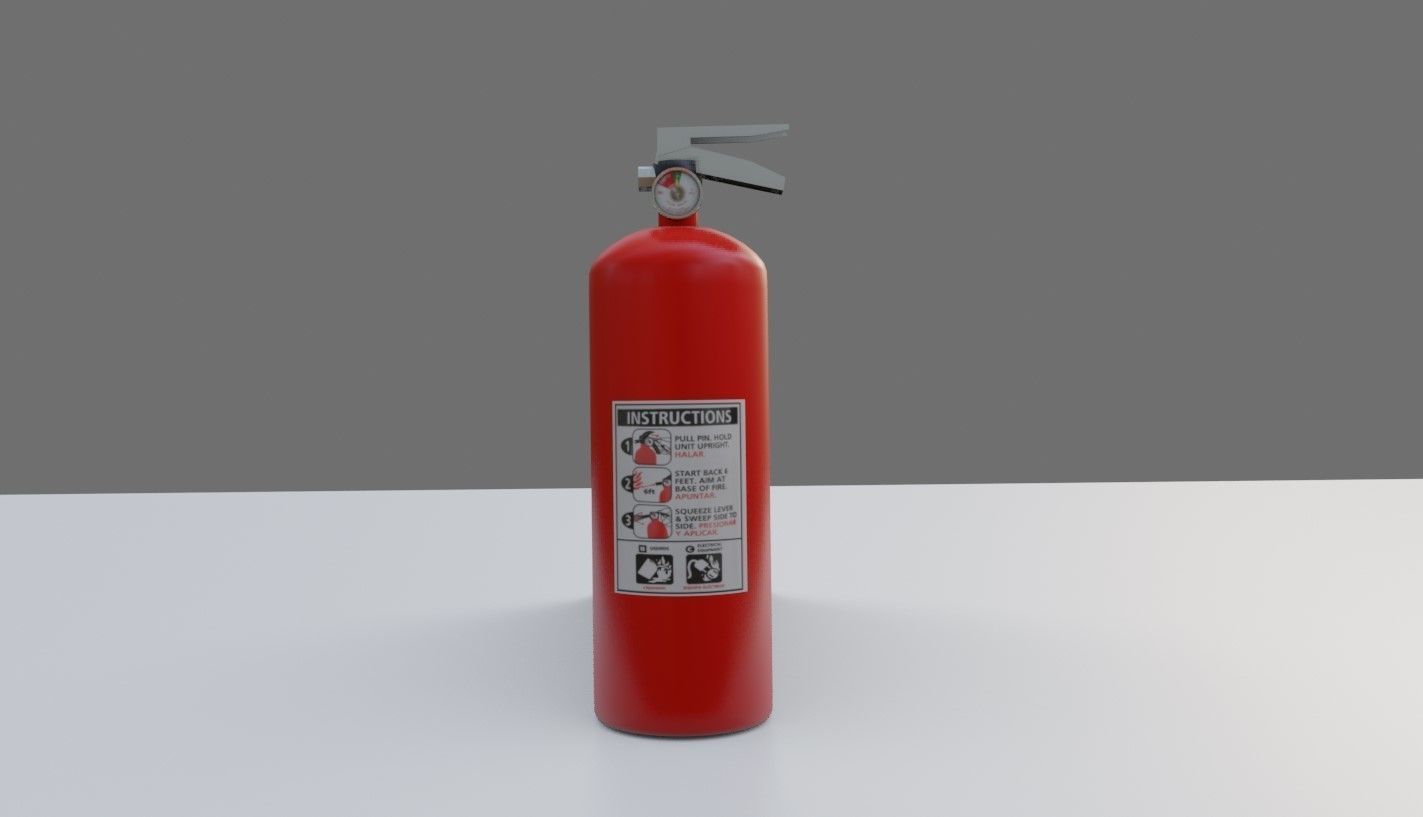 Fire Extinguisher - Extintor de incendio Low-poly 3D model_7