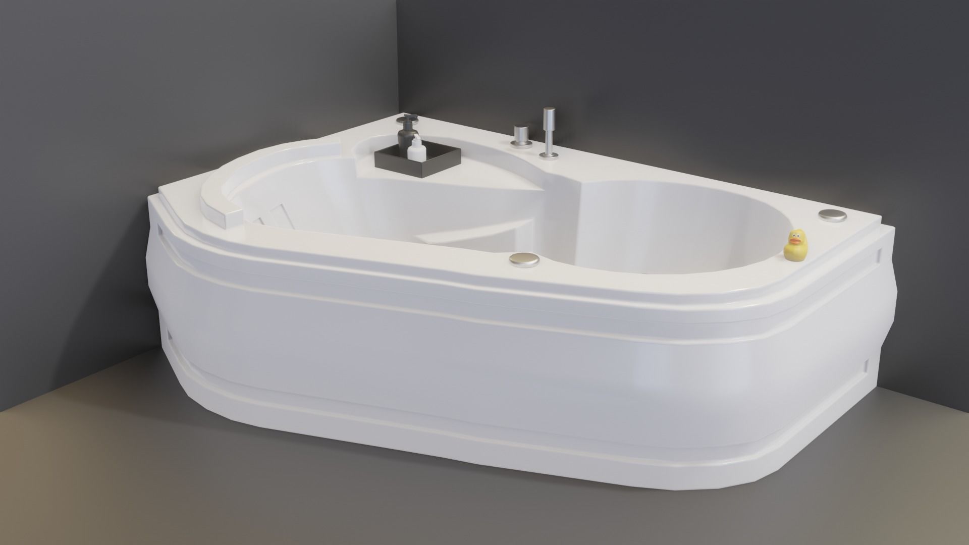 Corner Bath  Low-poly 3D model_3