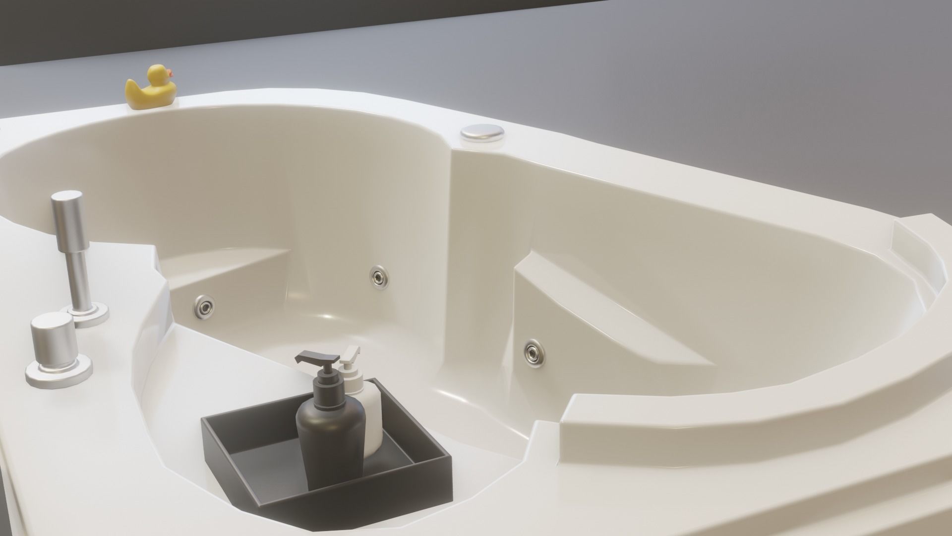 Corner Bath  Low-poly 3D model_6