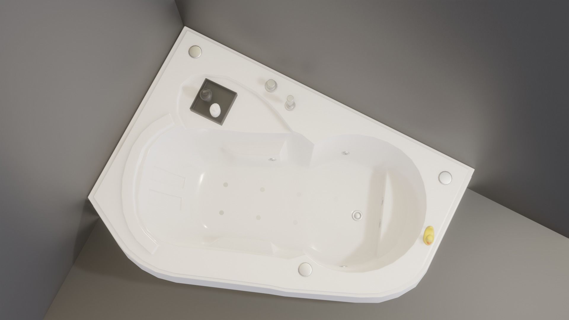 Corner Bath  Low-poly 3D model_4
