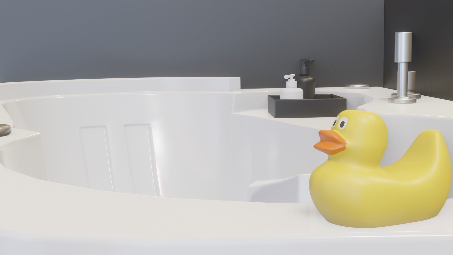 Corner Bath  Low-poly 3D model_7