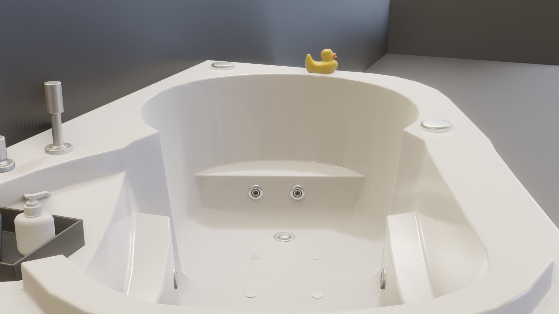 Corner Bath  Low-poly 3D model_5