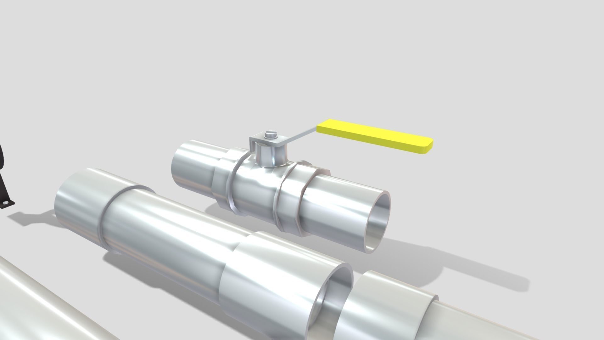 Pipe Fittings Set Low-poly 3D model_6