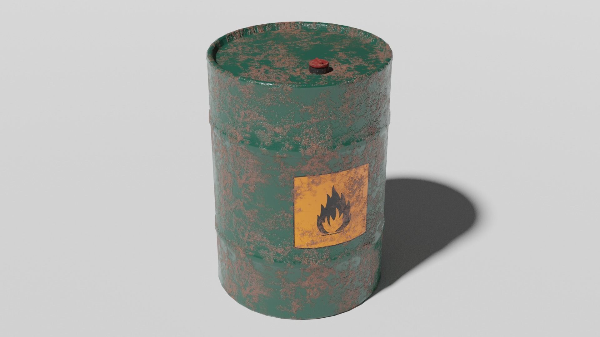 Rusty Oil Drum Low-poly 3D model_2