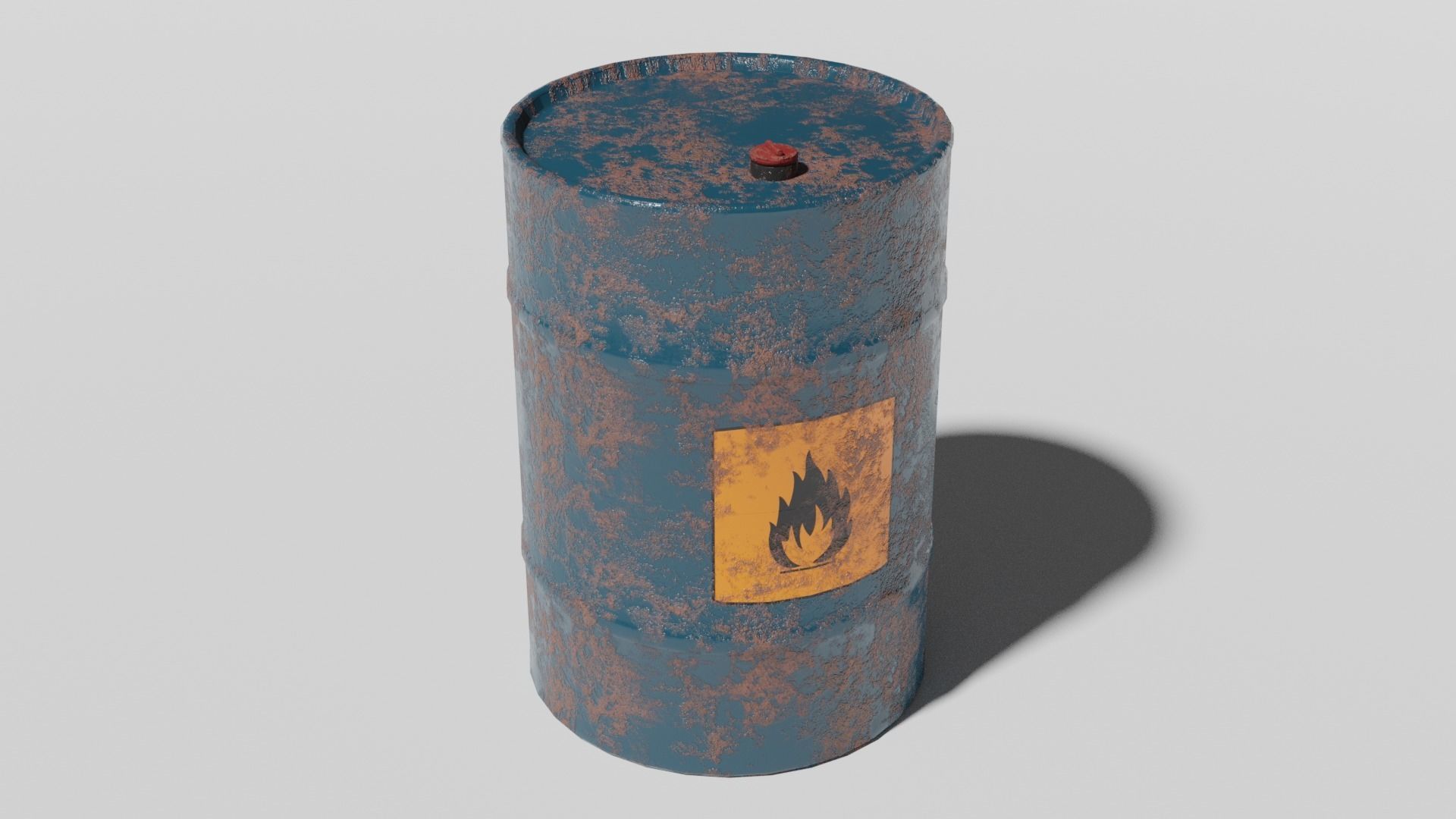 Rusty Oil Drum Low-poly 3D model_1