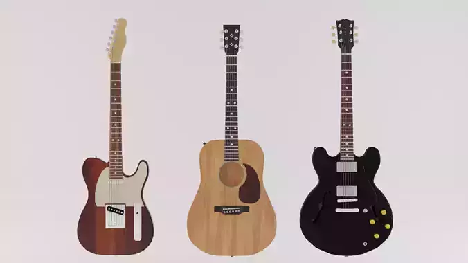 Guitar three electric guitars