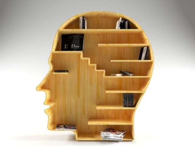 Head book shelf 3D model_1