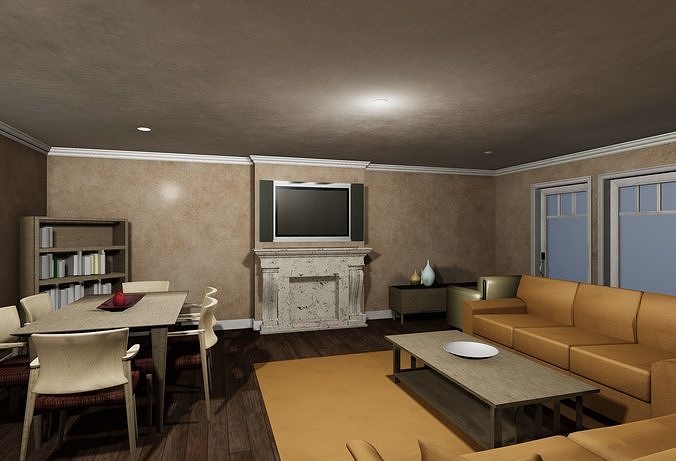 HD Residential Modular House  Low-poly 3D model 5