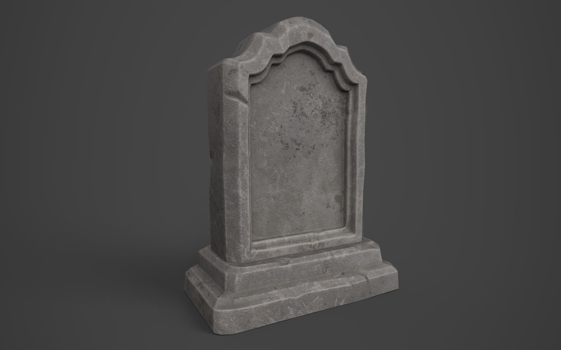 Gravestone Low-poly 3D model_3