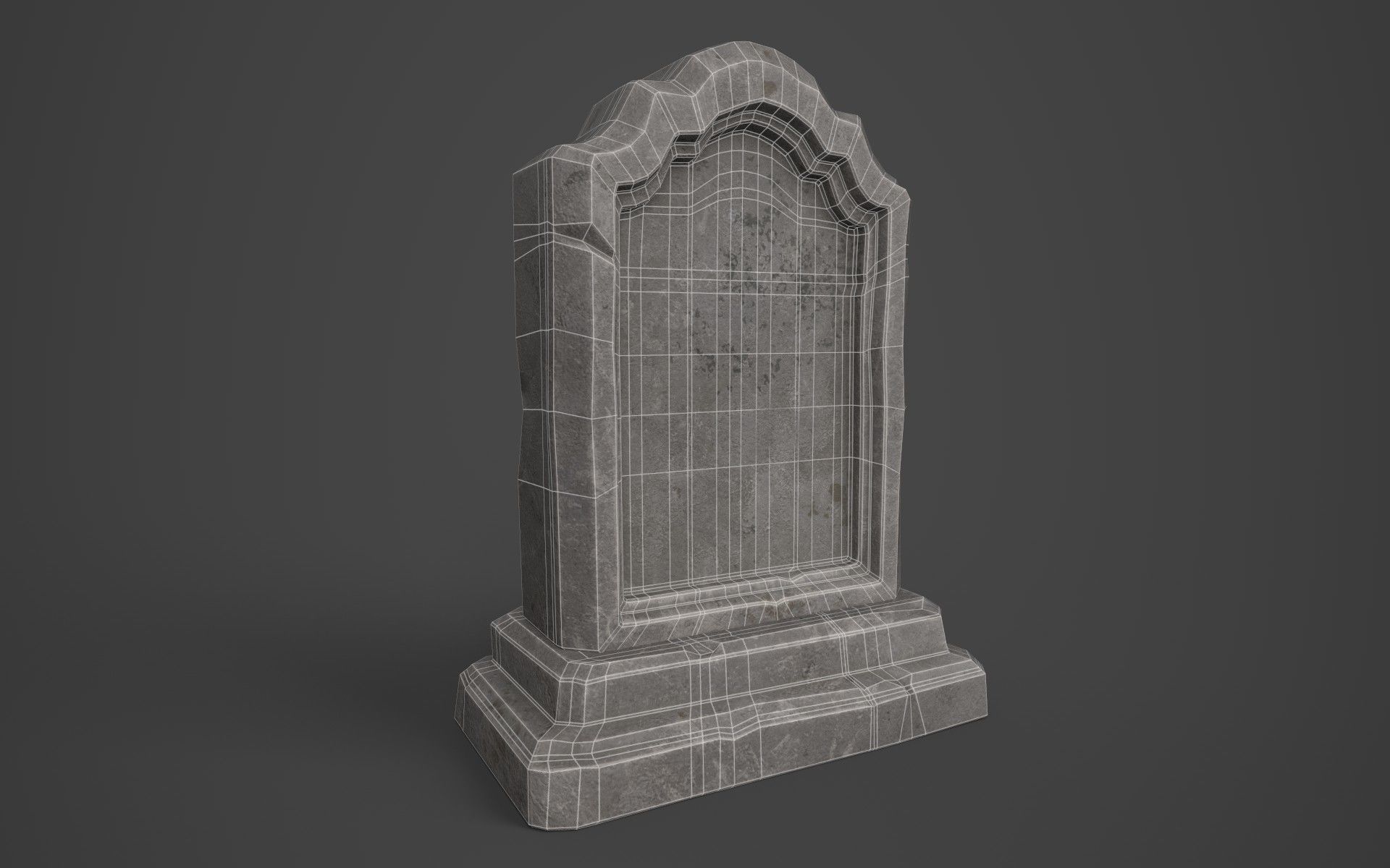 Gravestone Low-poly 3D model_4