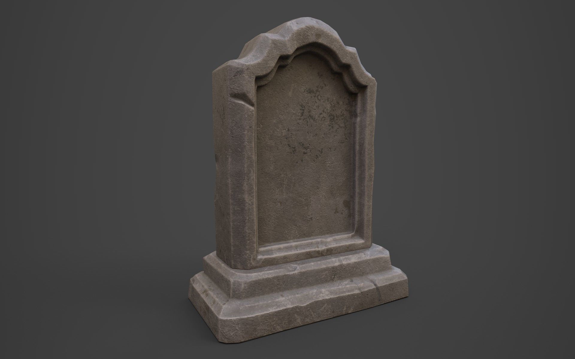 Gravestone Low-poly 3D model_1