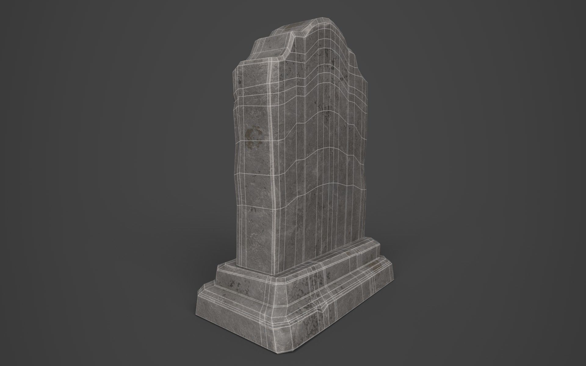 Gravestone Low-poly 3D model_8