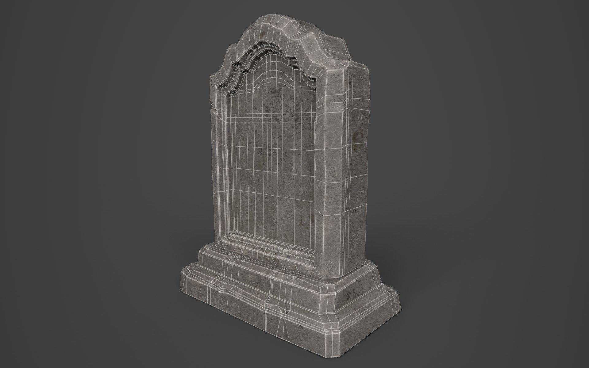 Gravestone Low-poly 3D model_10