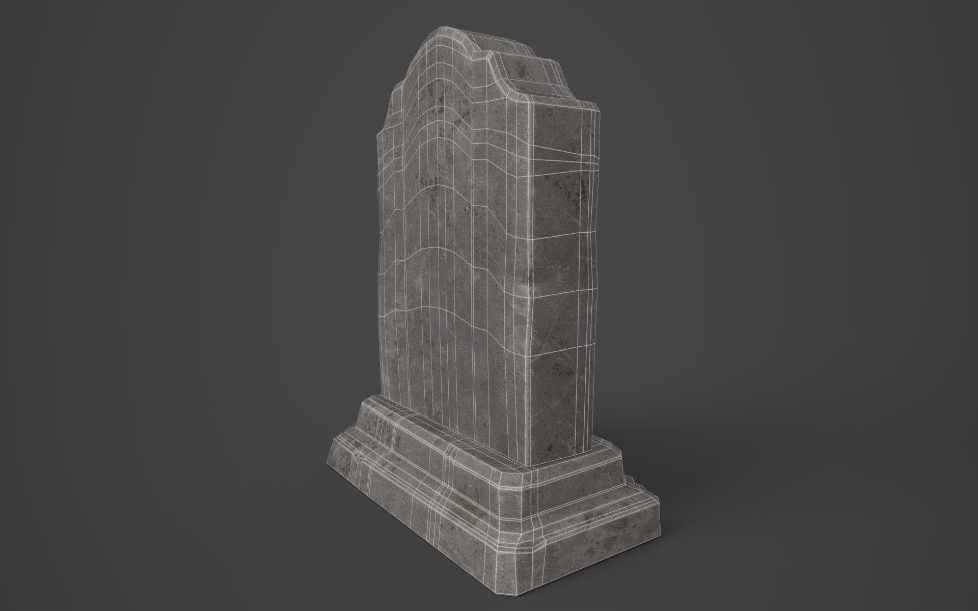 Gravestone Low-poly 3D model_6