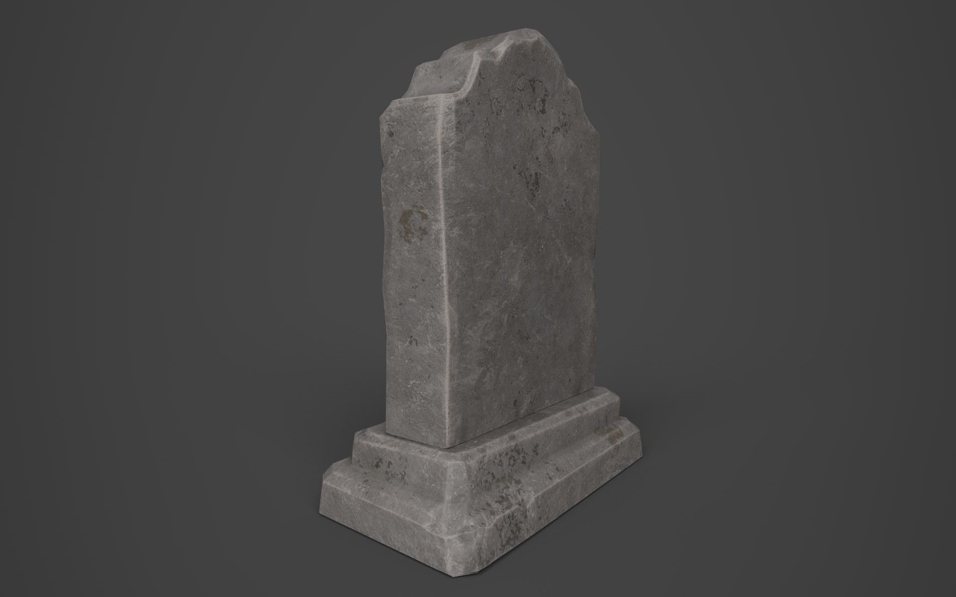 Gravestone Low-poly 3D model_7
