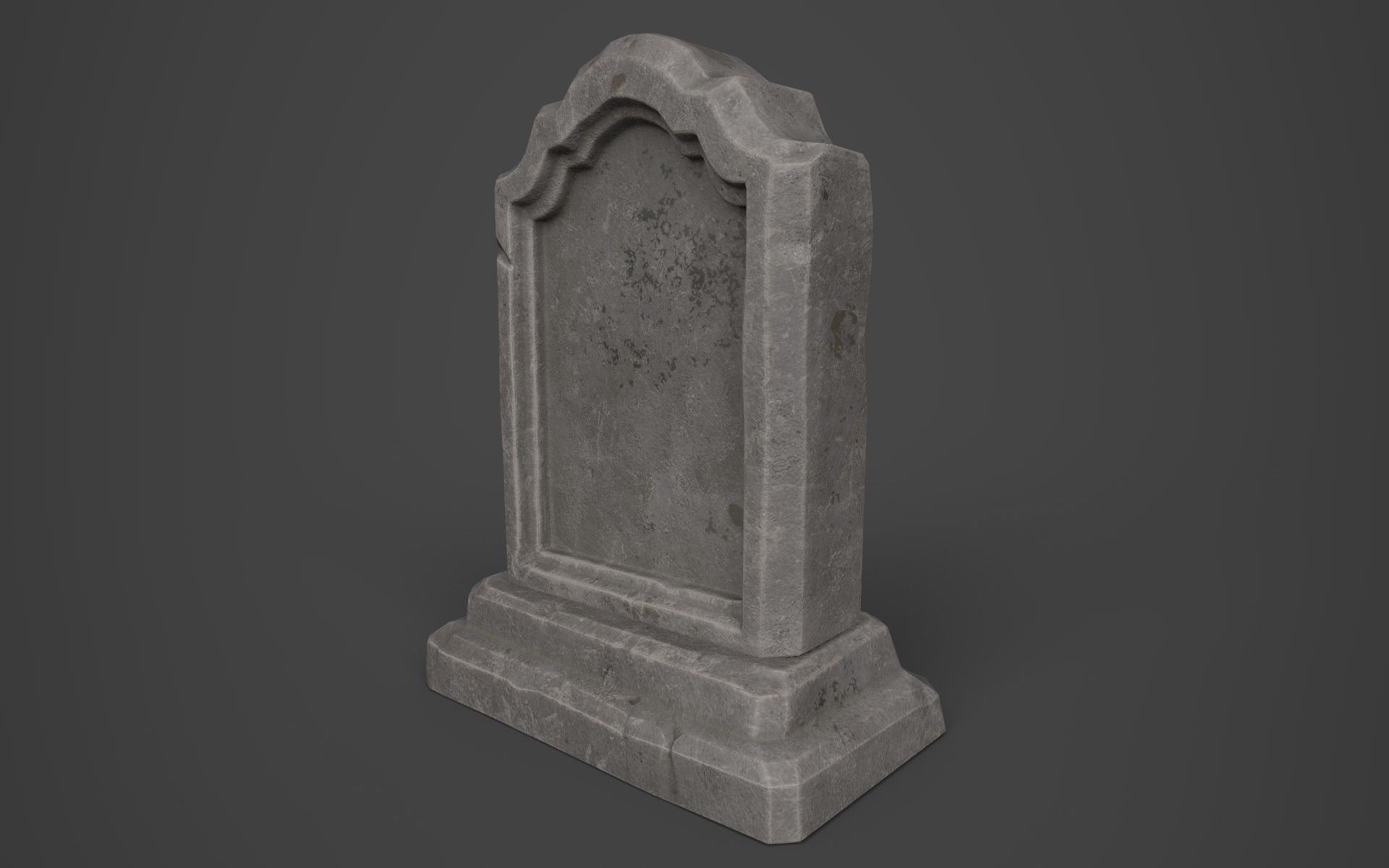Gravestone Low-poly 3D model_9