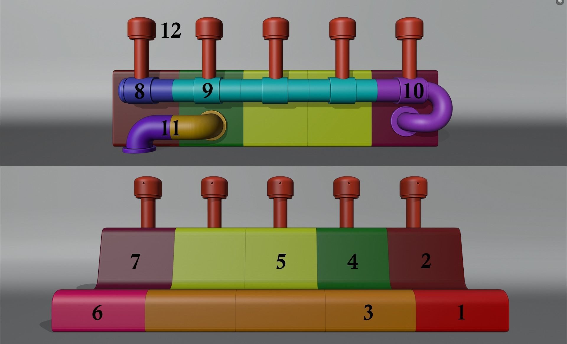 Miniature Helmets Display Diorama - heated players bench 3D print model_3