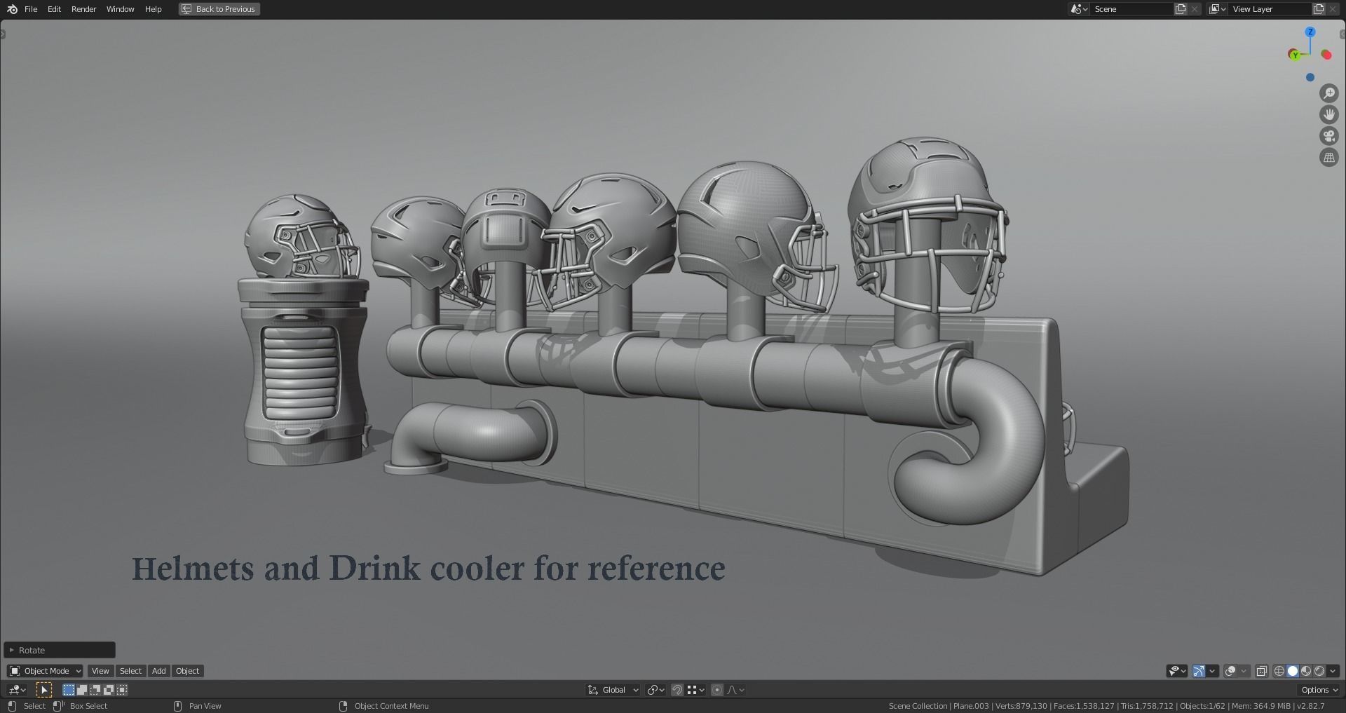 Miniature Helmets Display Diorama - heated players bench 3D print model_10