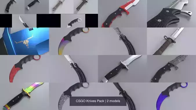 CSGO Knives Pack 3D Model Collection