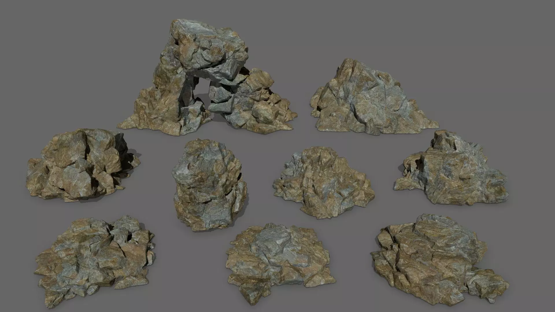 rocks rock Low-poly 3D model_0