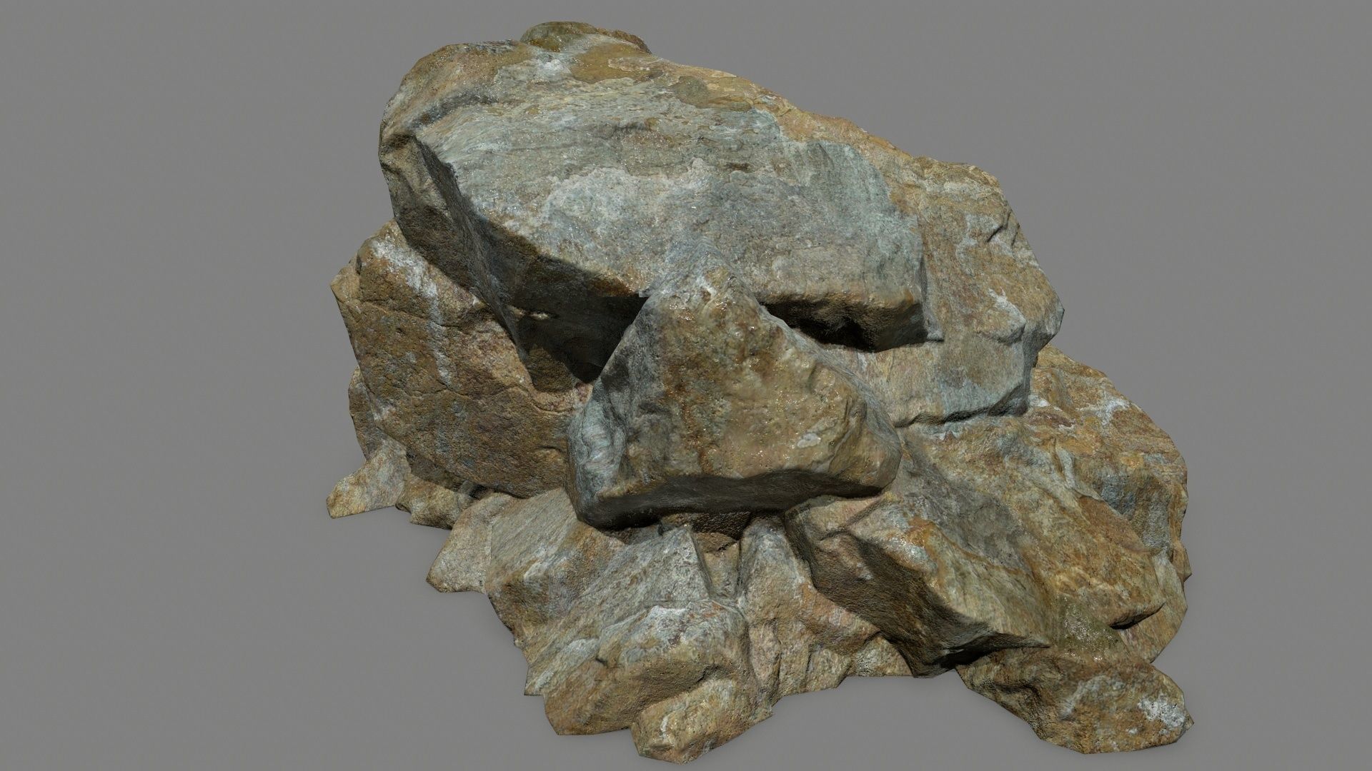 rocks rock Low-poly 3D model_9