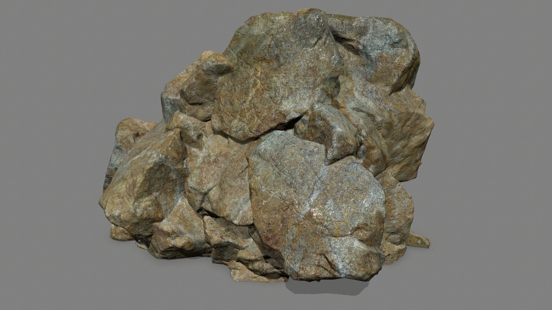 rocks rock Low-poly 3D model_7