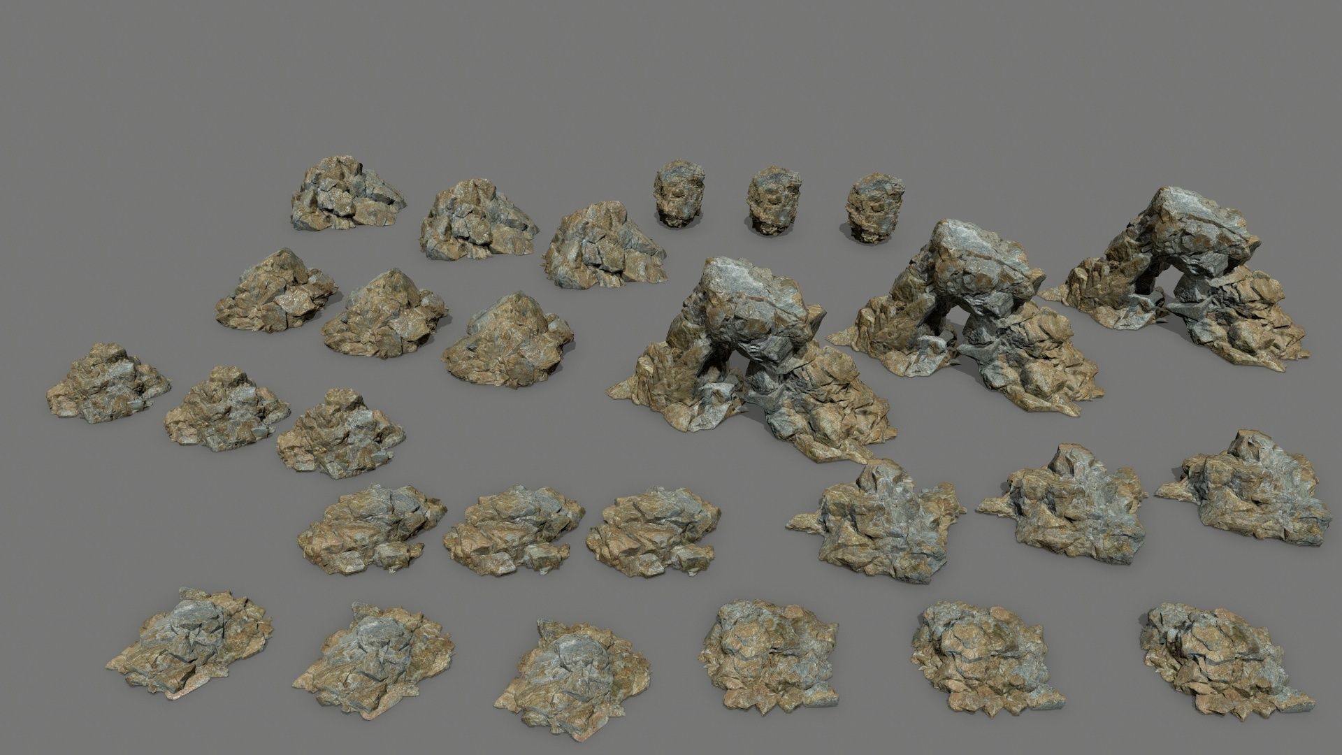 rocks rock Low-poly 3D model_2