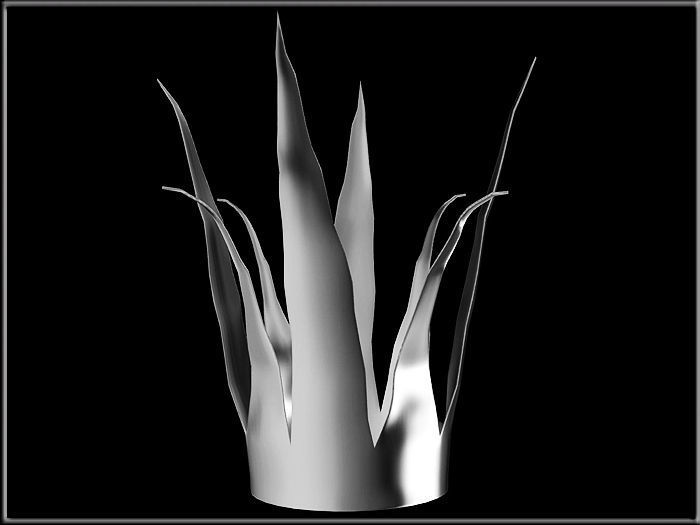 Crown golden Low-poly 3D model_3