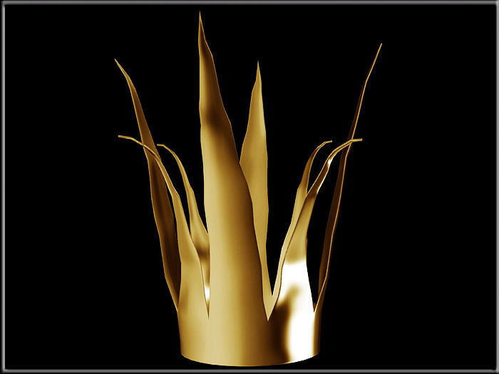 Crown golden Low-poly 3D model_2