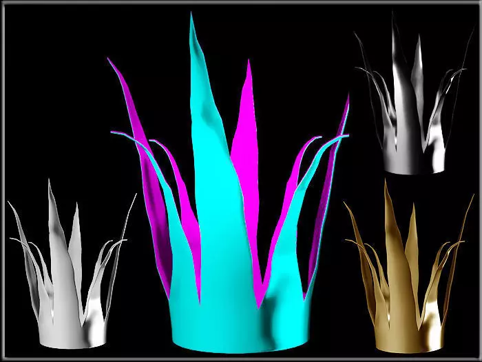 Crown golden Low-poly 3D model_0