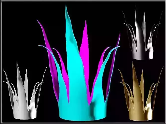 Crown golden Low-poly 3D model