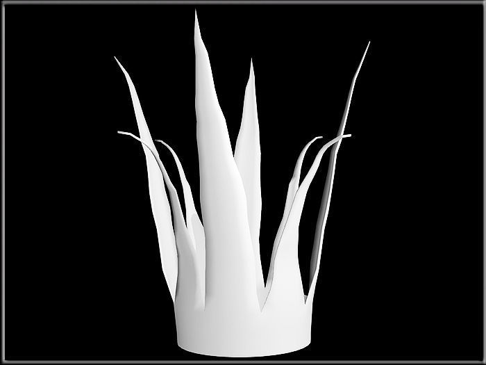 Crown golden Low-poly 3D model_5
