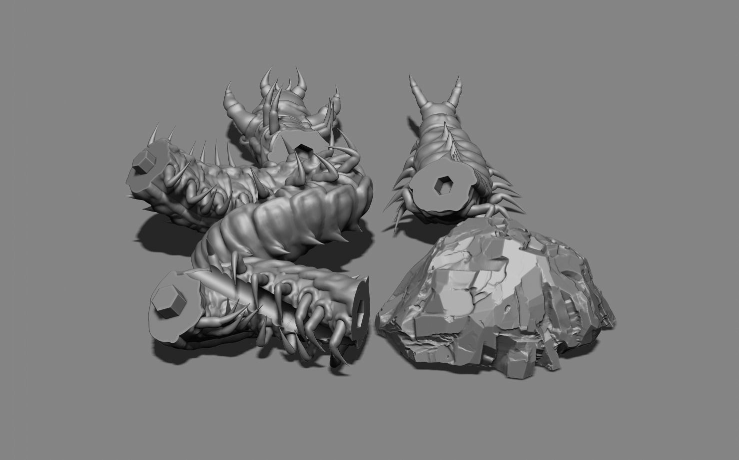 Centepide pen stand 3D print model_5