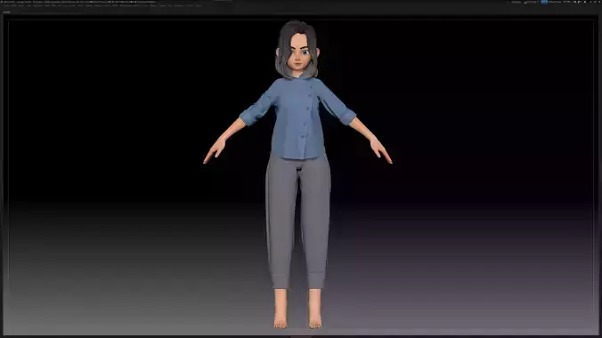 ZBrush Stylized Character Girl Base Mesh - Amy Girl Style 31