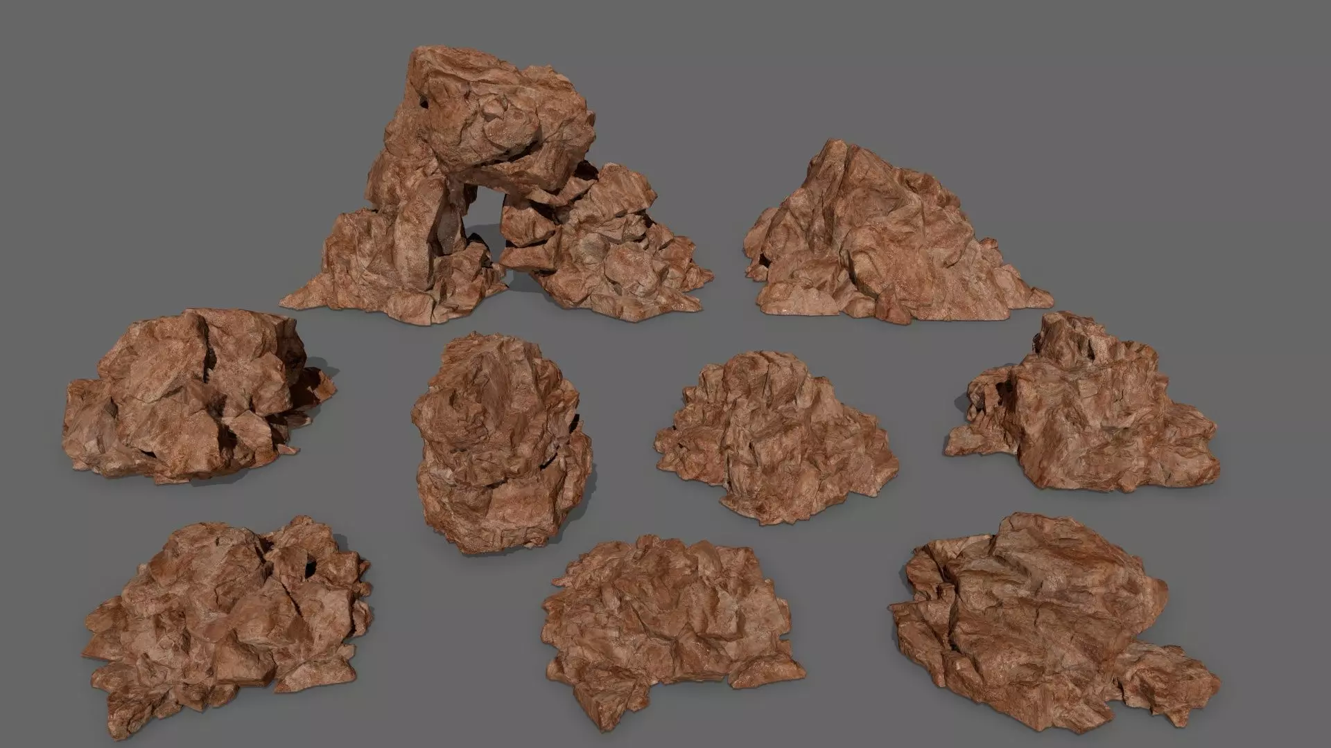 rocks rock Low-poly 3D model_0
