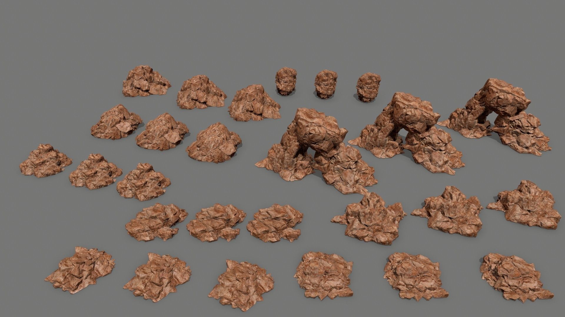 rocks rock Low-poly 3D model_2