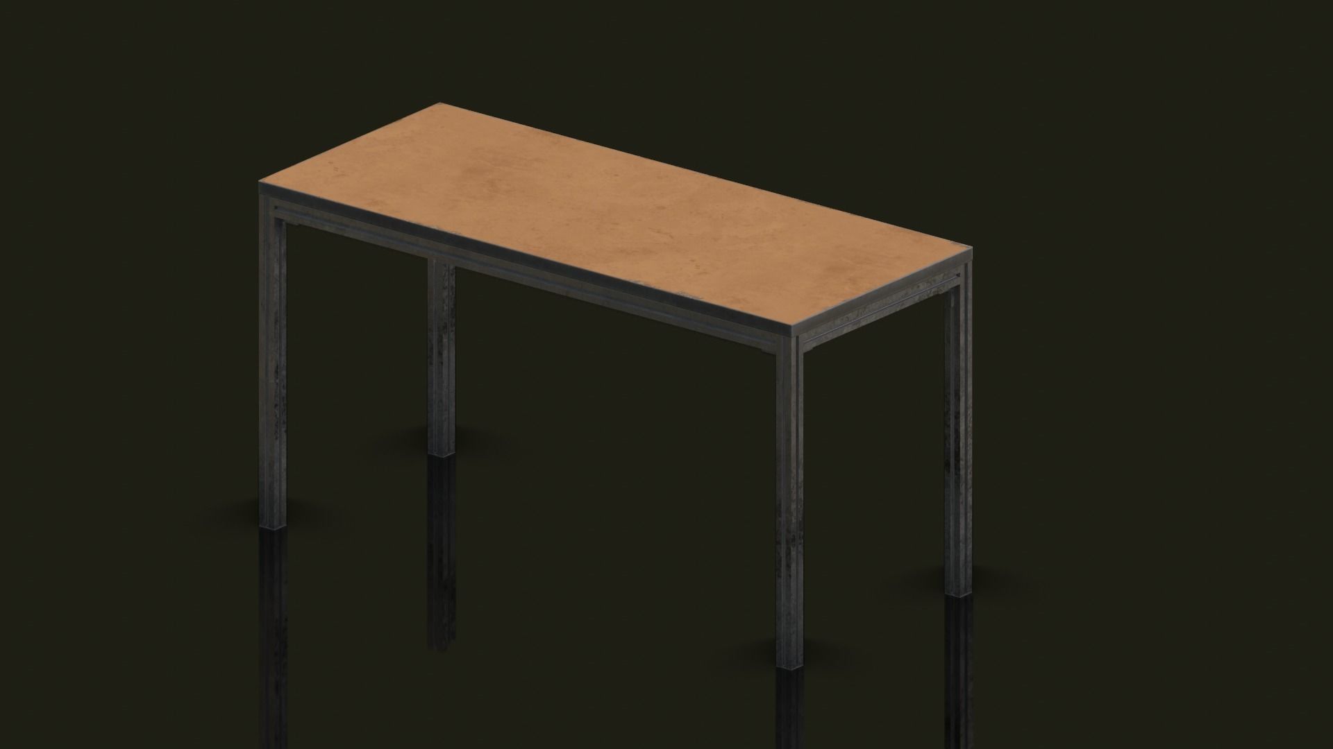 Old School Table Low-poly 3D model_7