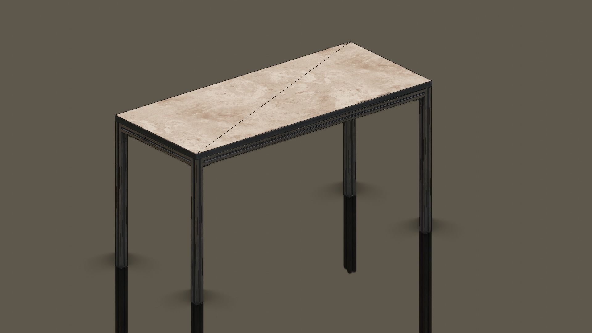 Old School Table Low-poly 3D model_8