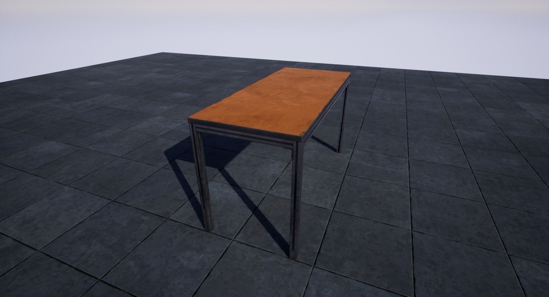 Old School Table Low-poly 3D model_1