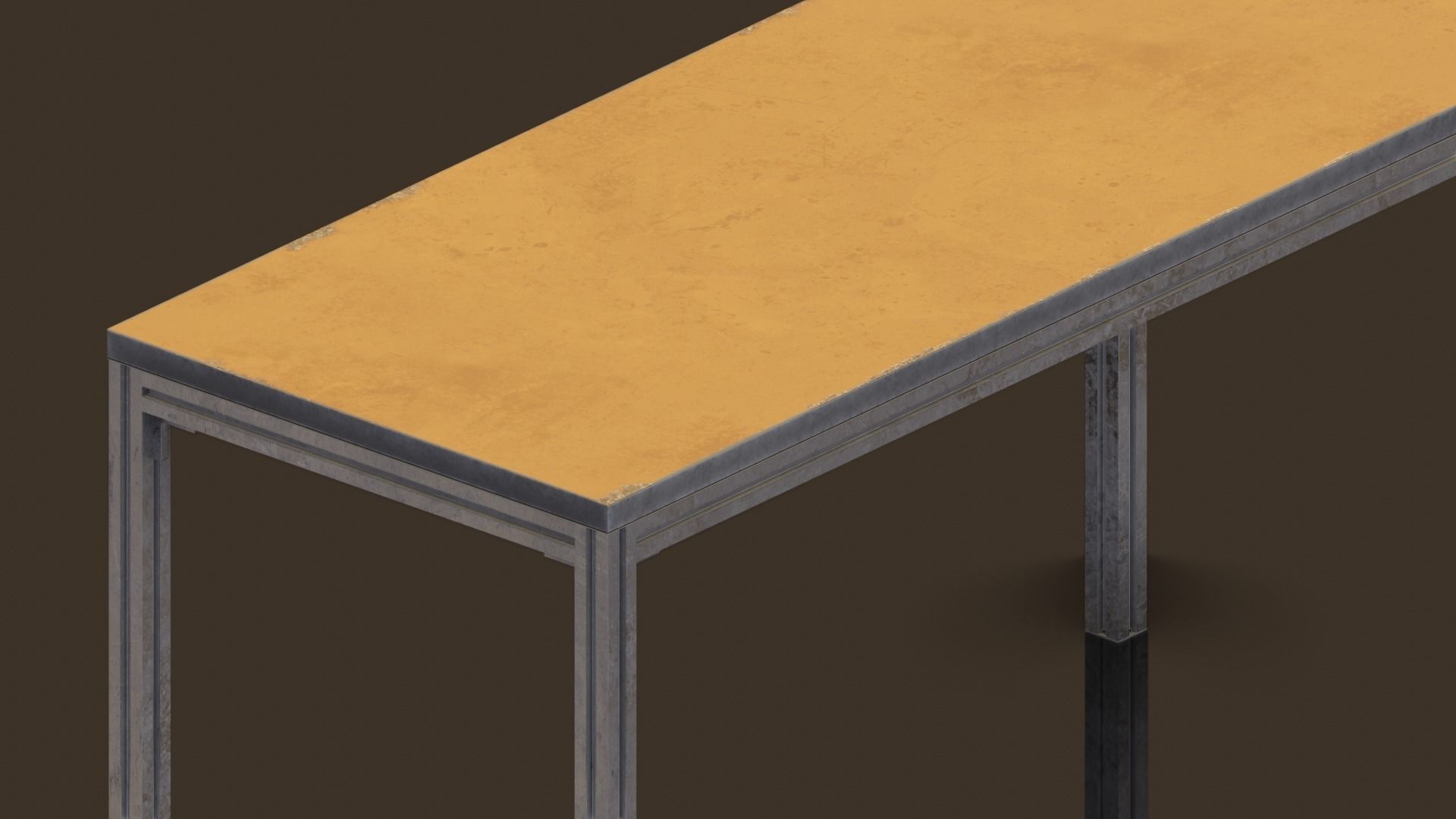 Old School Table Low-poly 3D model_9