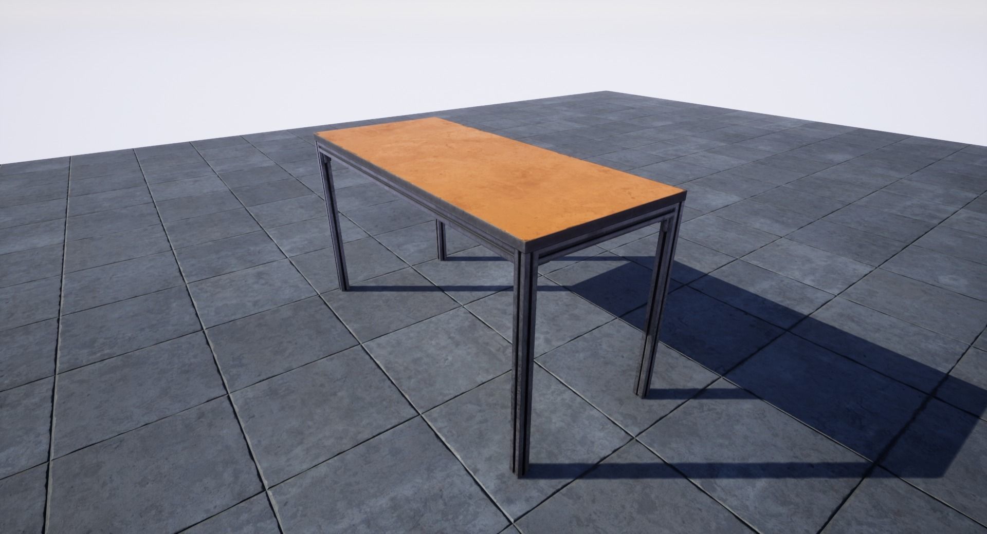 Old School Table Low-poly 3D model_4