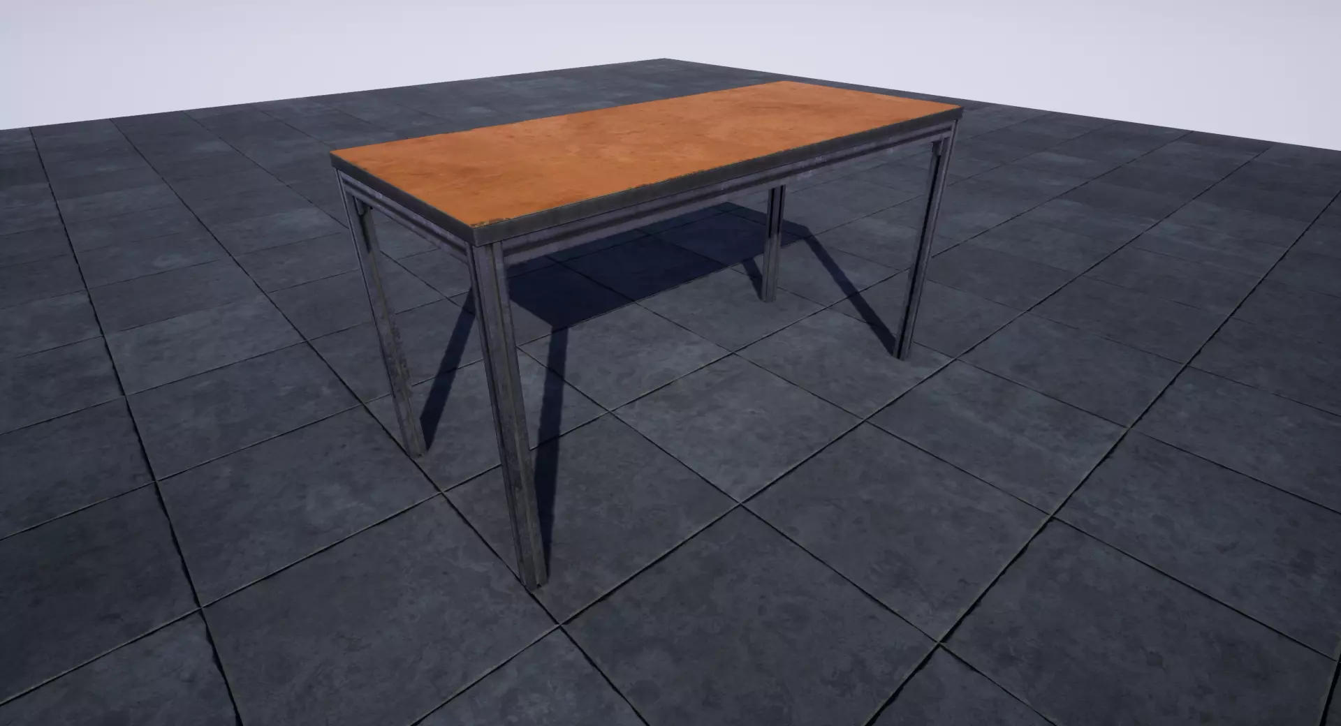 Old School Table Low-poly 3D model_0