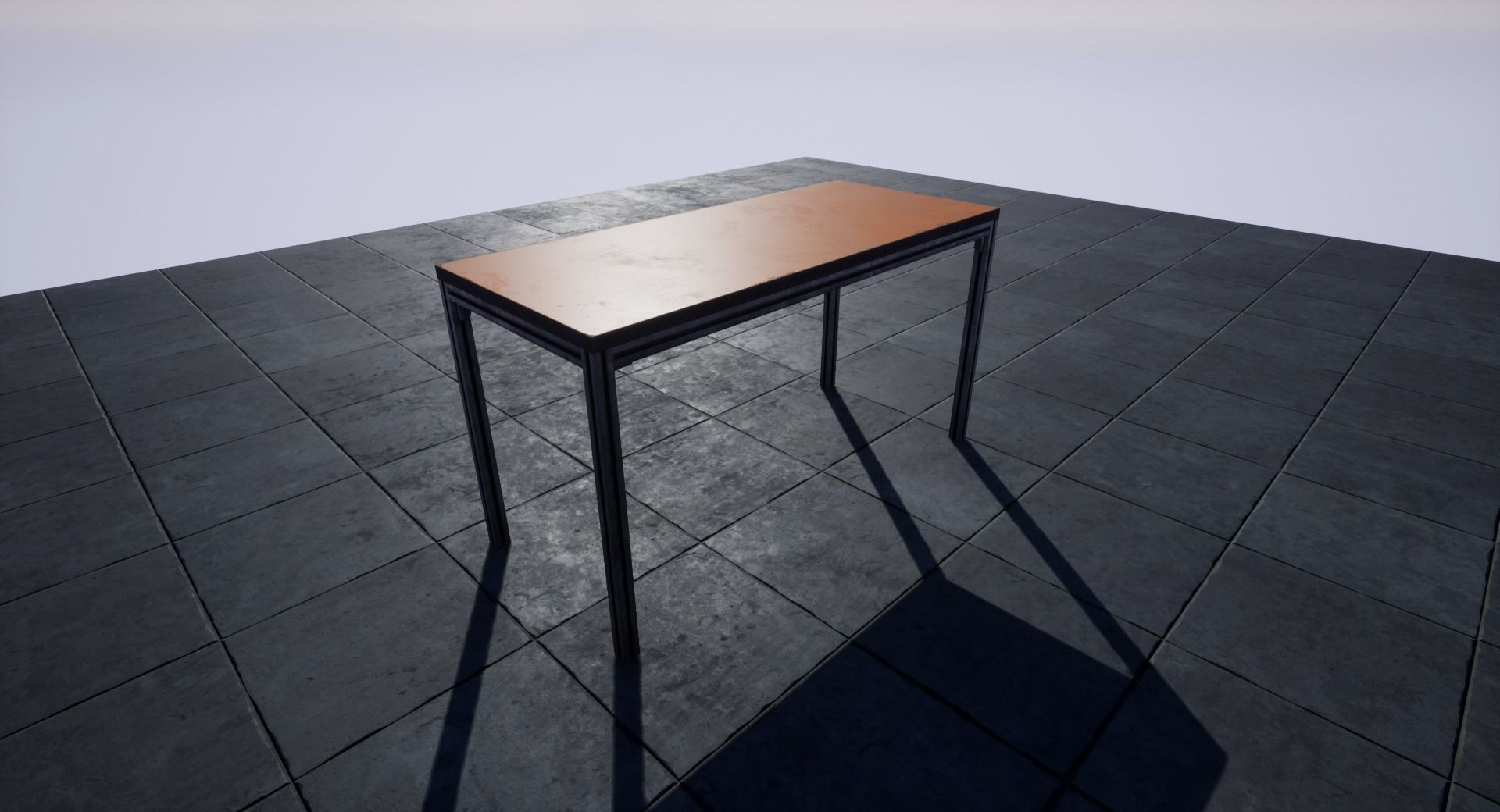 Old School Table Low-poly 3D model_3