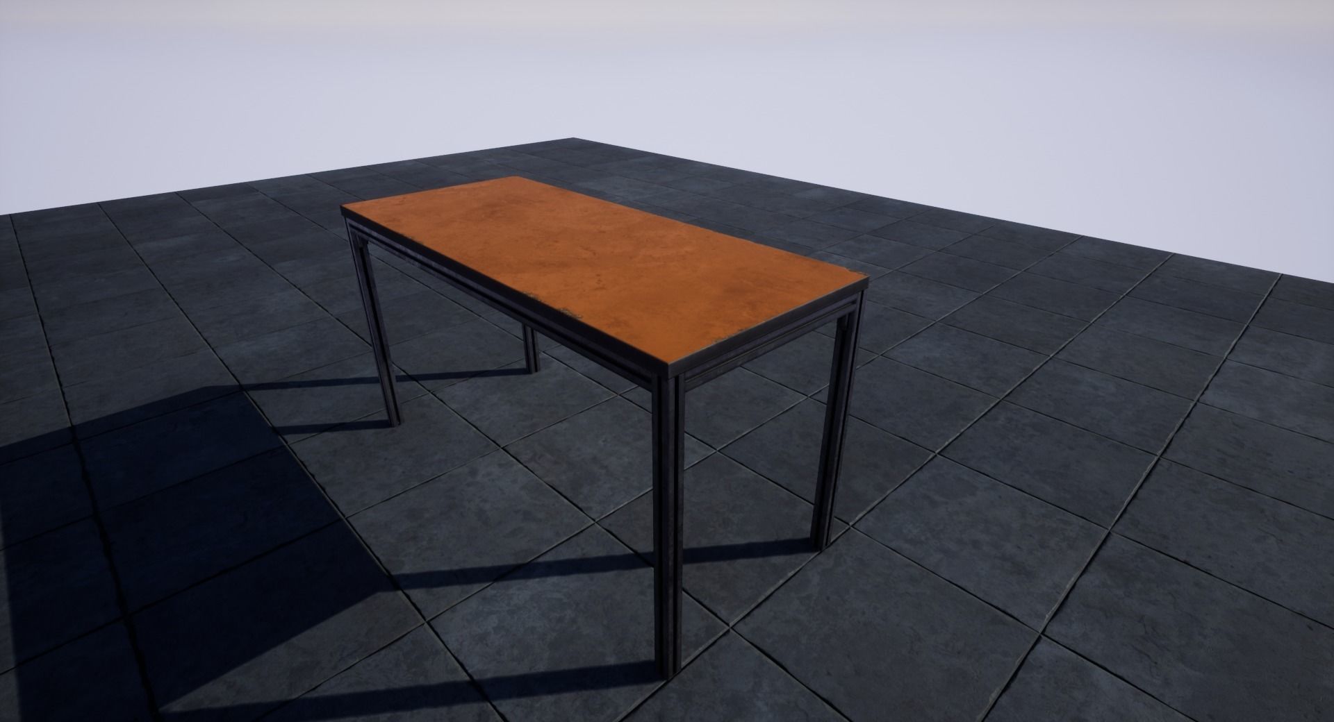Old School Table Low-poly 3D model_2
