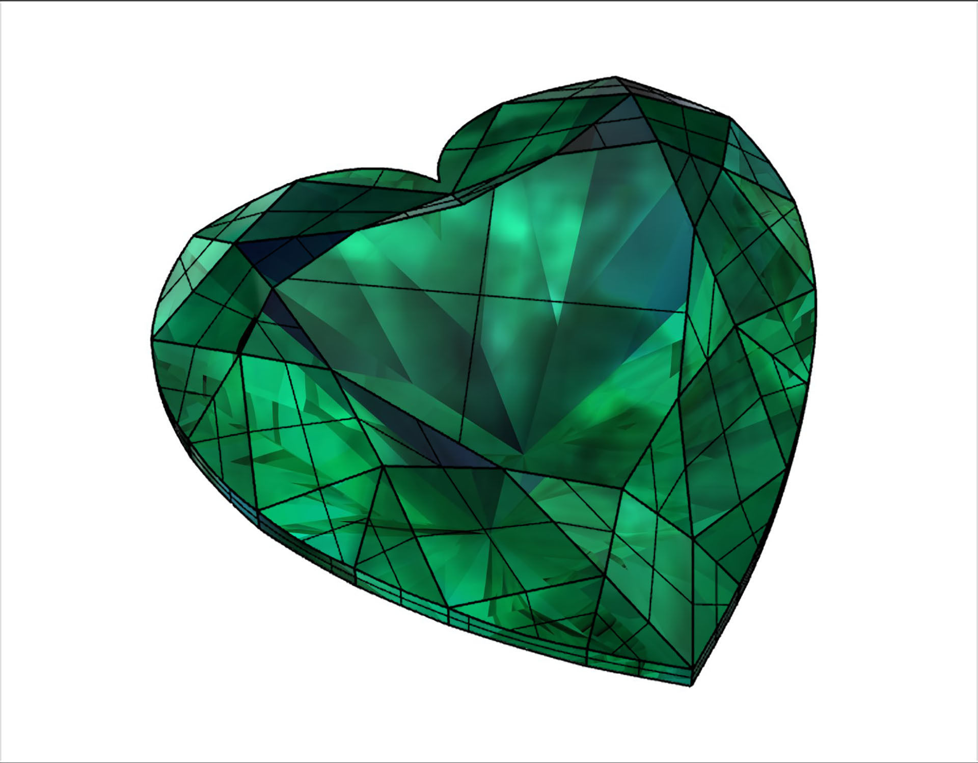Emerald Gem Stones pack Low-poly 3D model_11