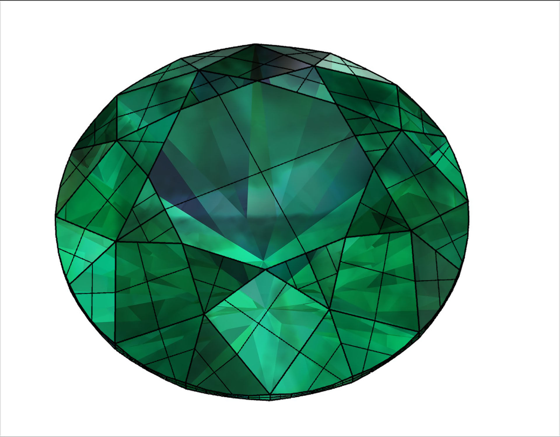 Emerald Gem Stones pack Low-poly 3D model_13