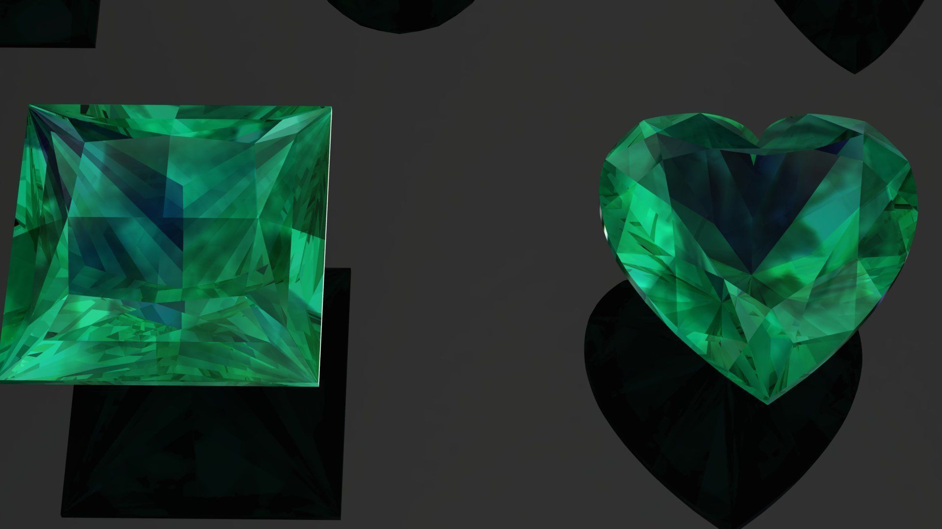 Emerald Gem Stones pack Low-poly 3D model_8
