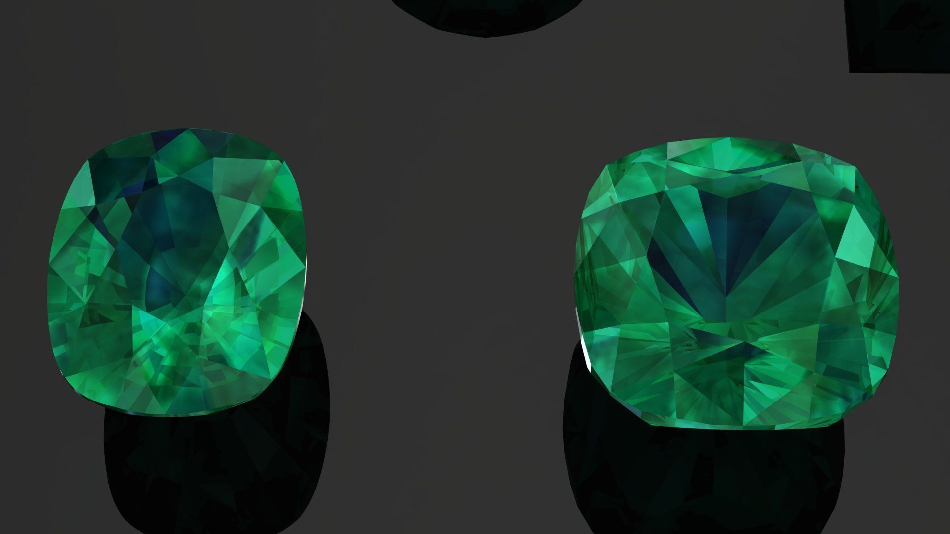 Emerald Gem Stones pack Low-poly 3D model_7